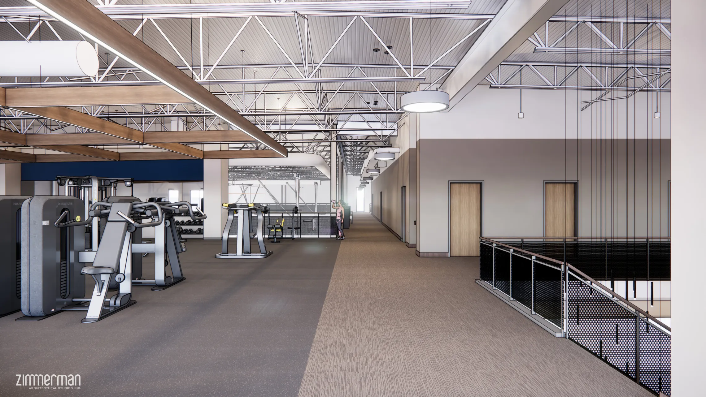 View of upstairs workout area